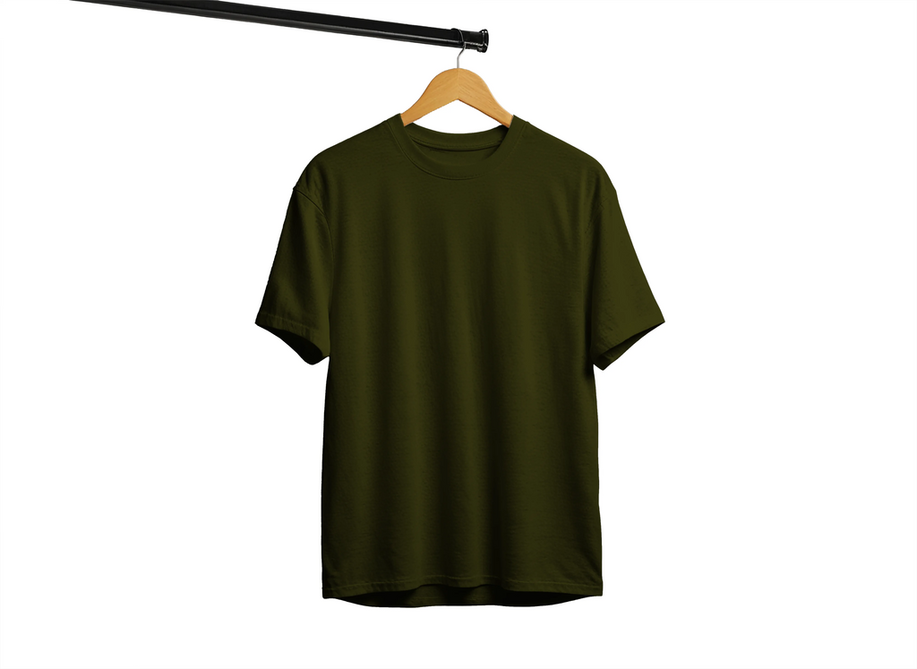 Solid Unisex Classic shirt Olive Green T-Shirt – Premium Cotton Everyday Wear