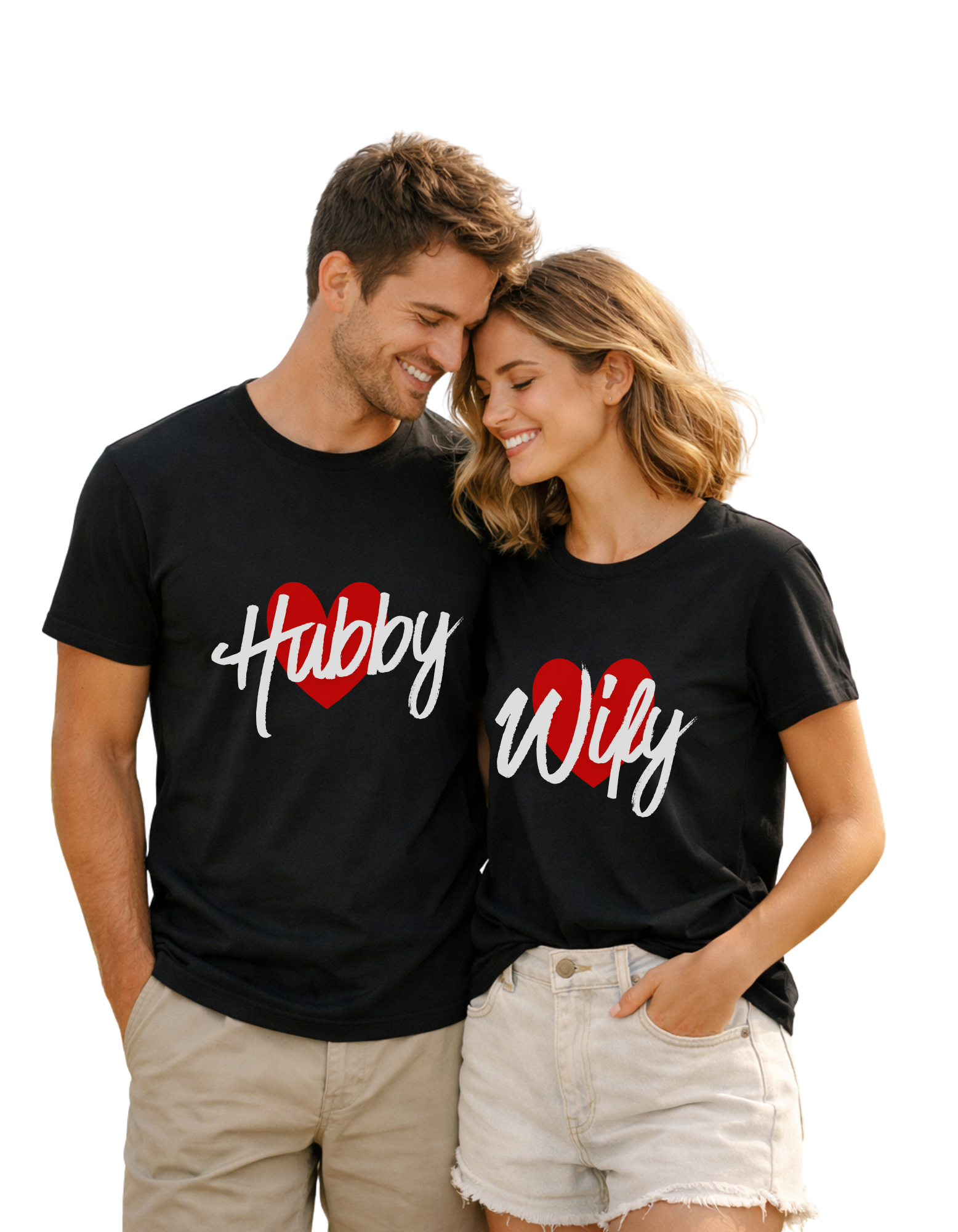 Hubby Wify Couple  Graphic T-Shirt – Unisex Cotton Tees