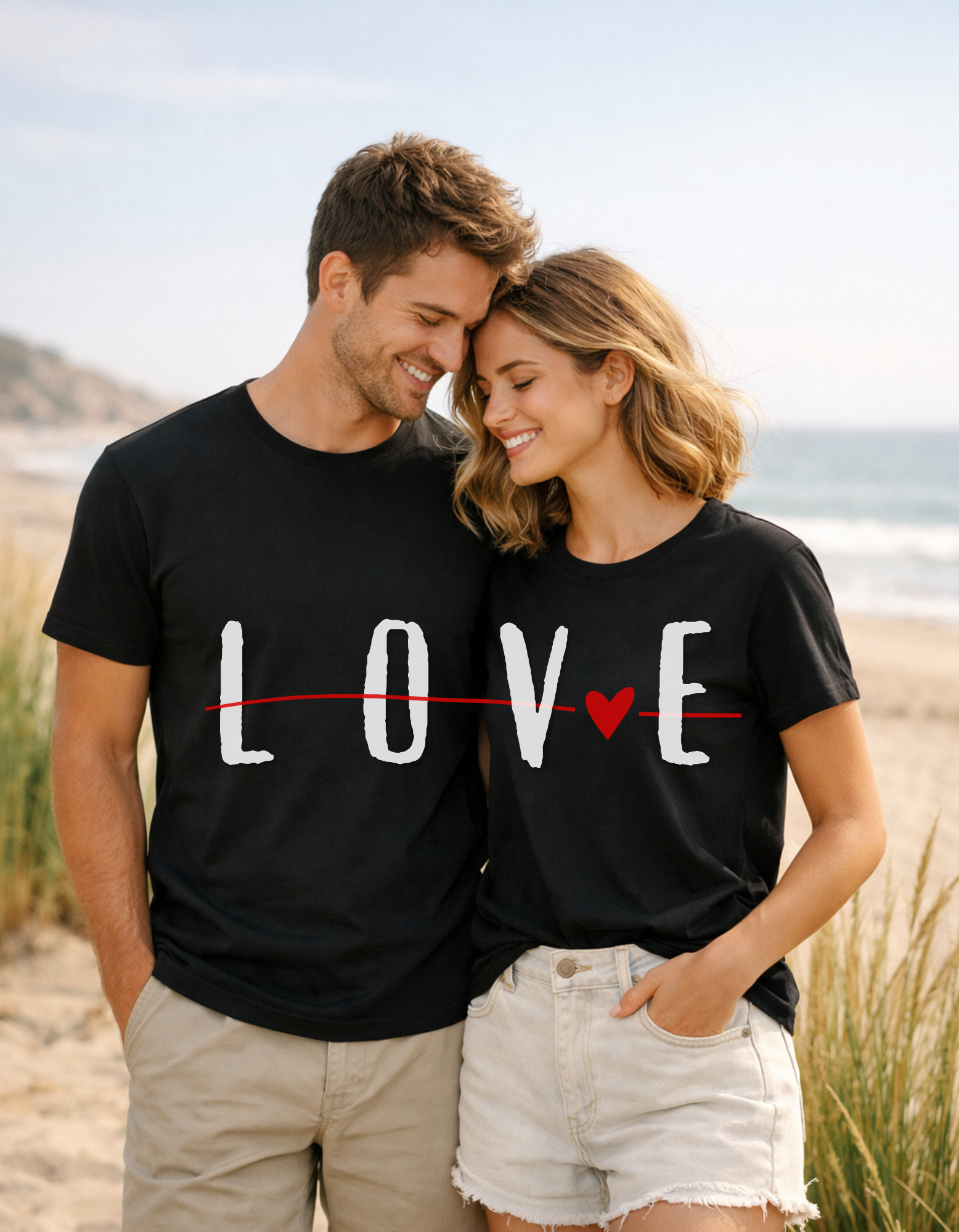 Love line Couple  Graphic T-Shirt – Unisex Cotton Tees